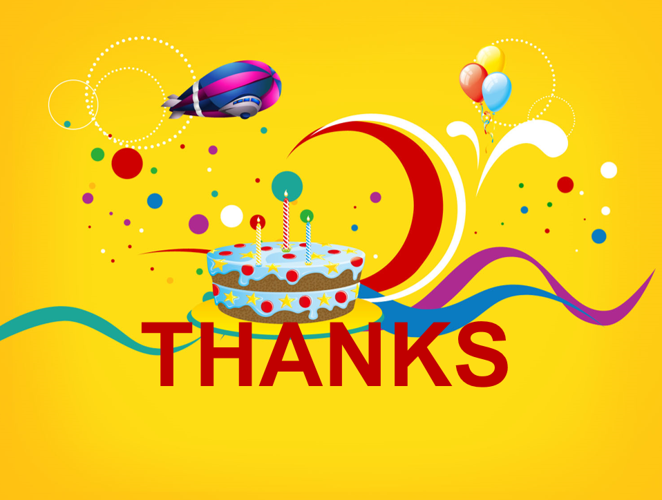 彩色绚丽简约海报风生日ppt模板