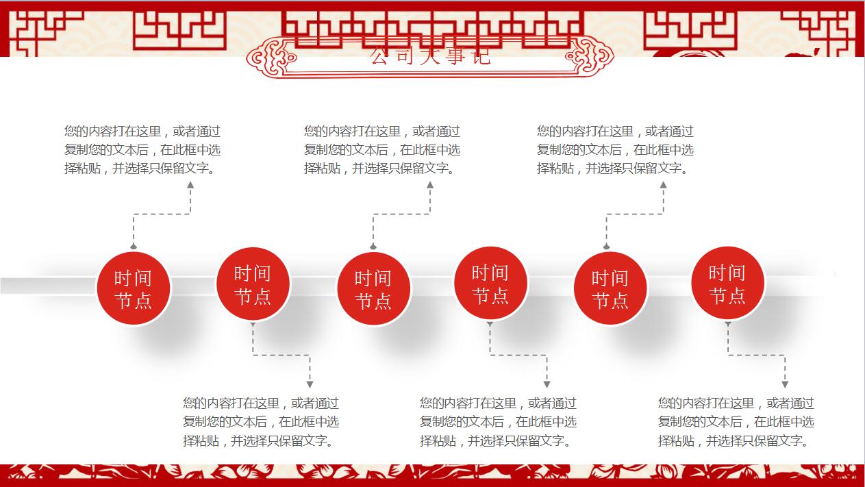 红色喜庆剪纸风格动态元旦ppt模板