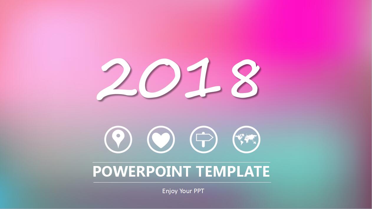 粉色创意ios风年度工作计划总结汇报ppt模板