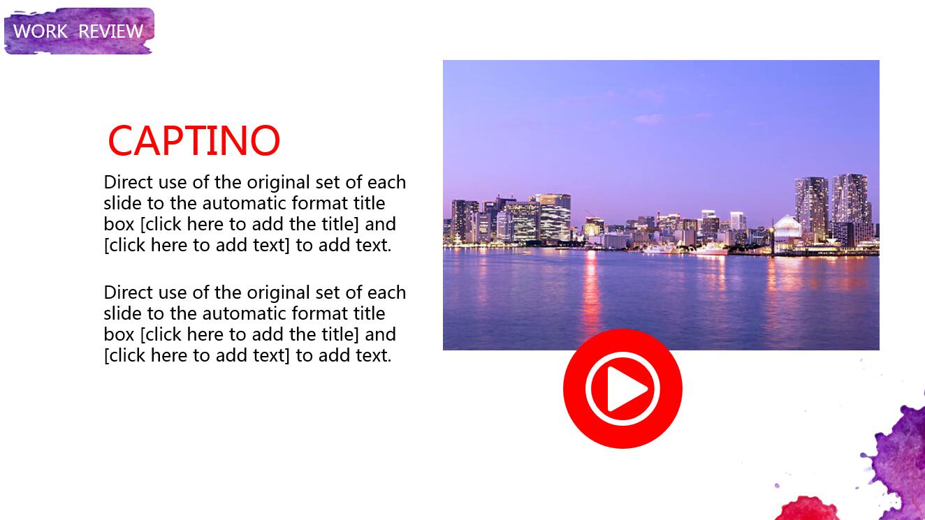 小清新水彩商务通用总结ppt模板