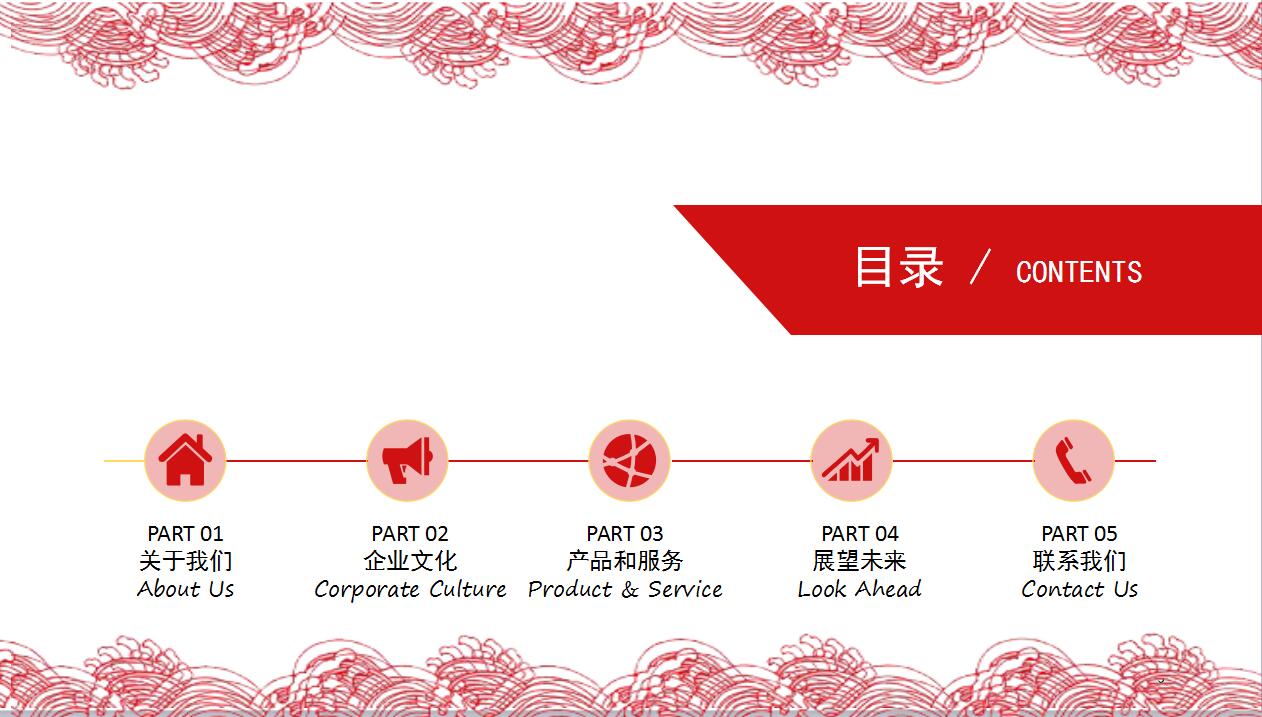 清新简约传统剪纸动态元旦ppt模板