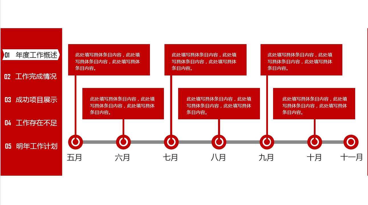 红色大气时尚现代年终工作总结ppt模板