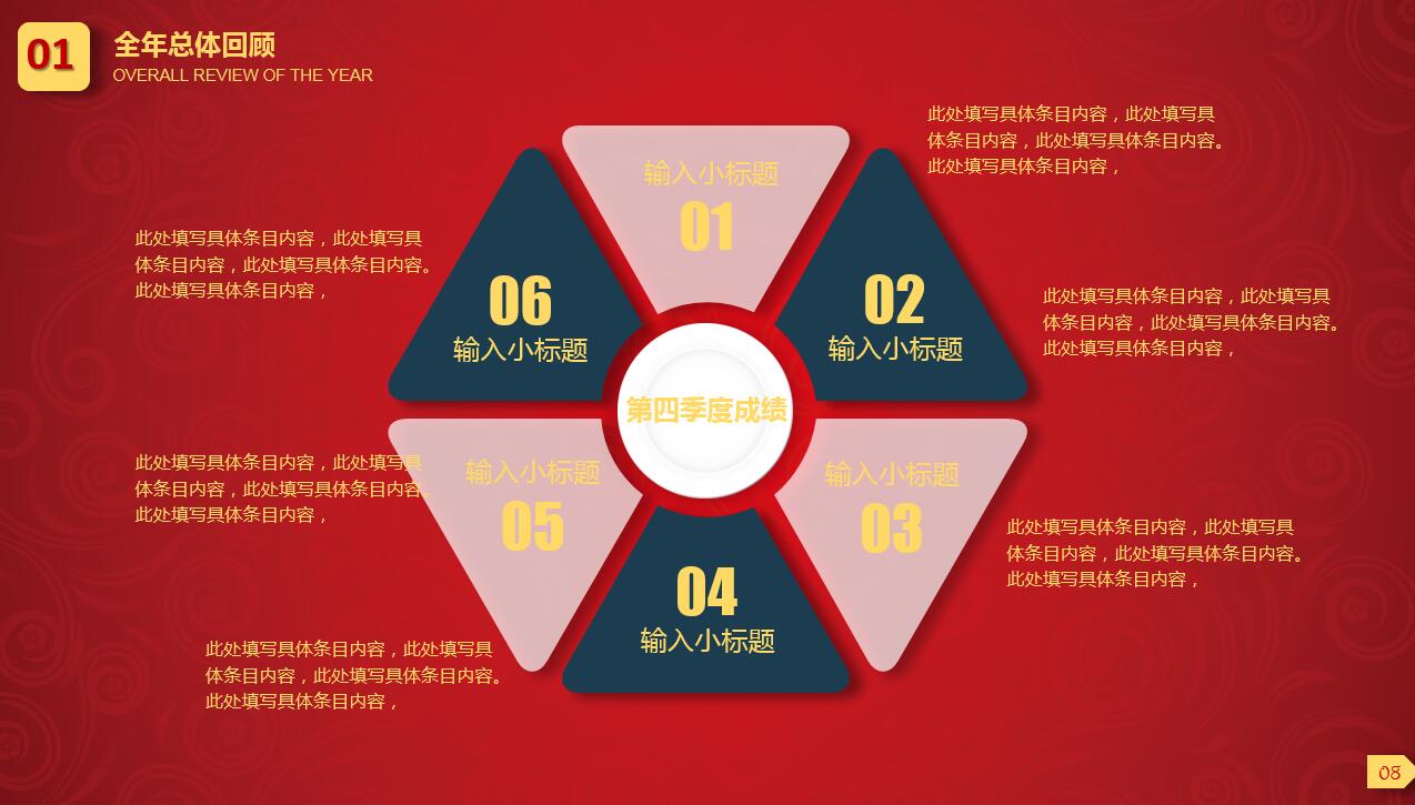 经典纯色红色大气商务通用ppt模板