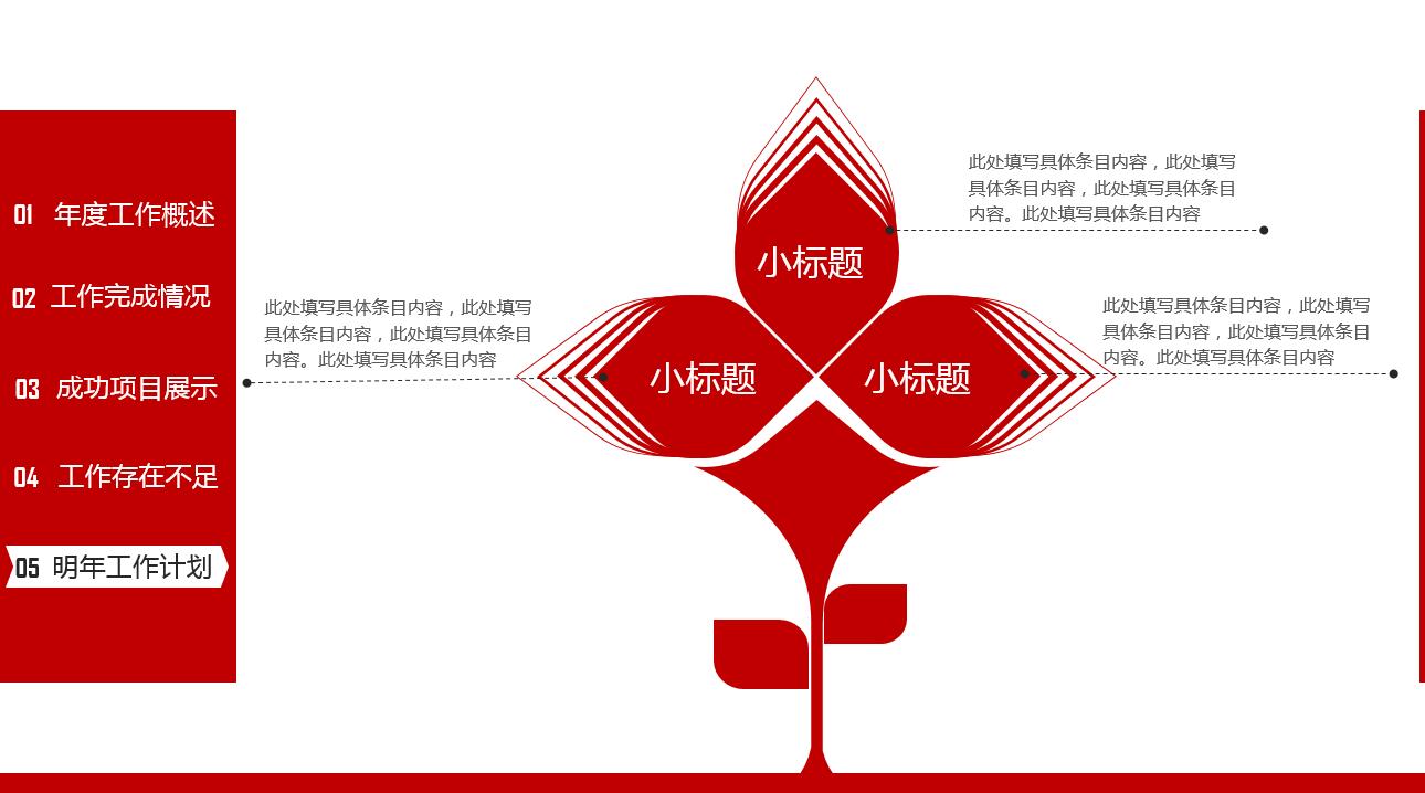 红色大气时尚现代年终工作总结ppt模板