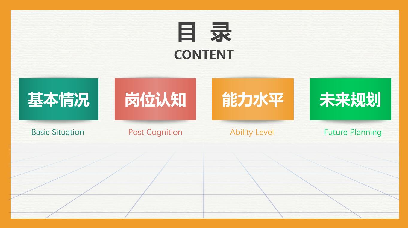 彩色扁平化卡通风企业岗位竞聘ppt模板