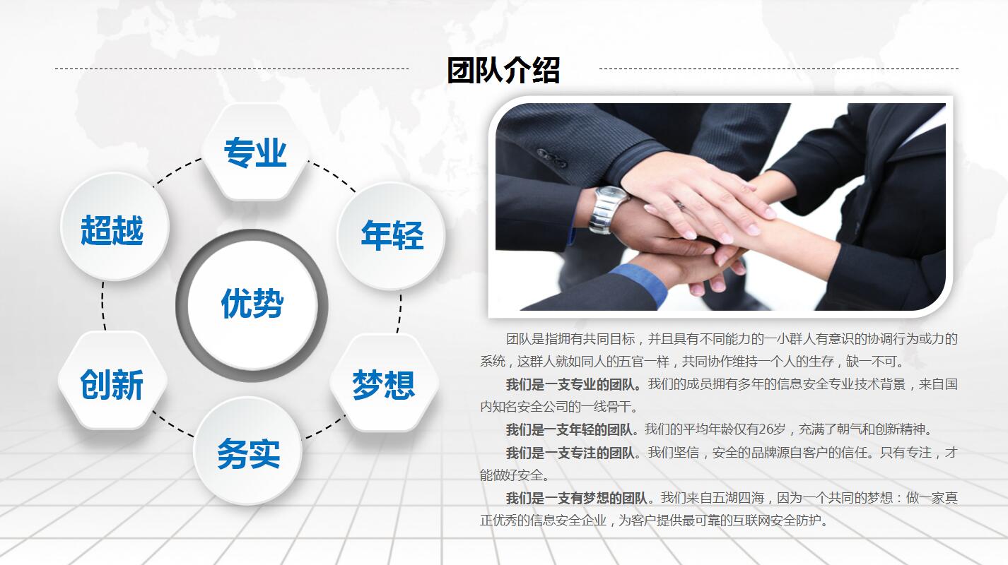 白色简约扁平化企业宣传项目展示ppt模板