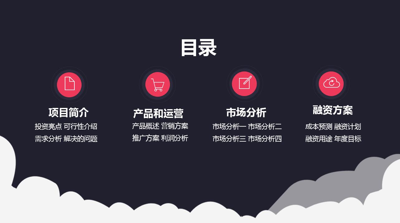 精美卡爱卡通扁平化商务ppt模板