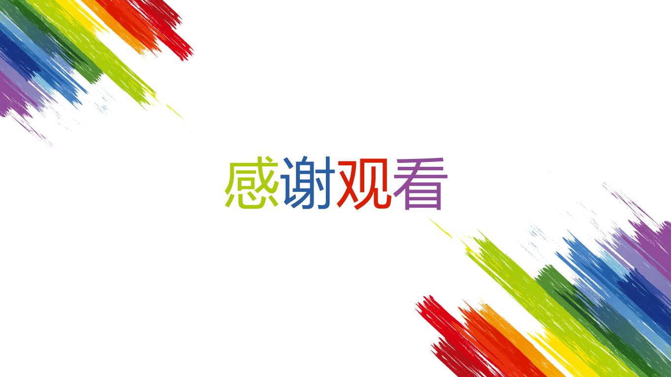 彩虹色水彩创意商业计划书ppt模板