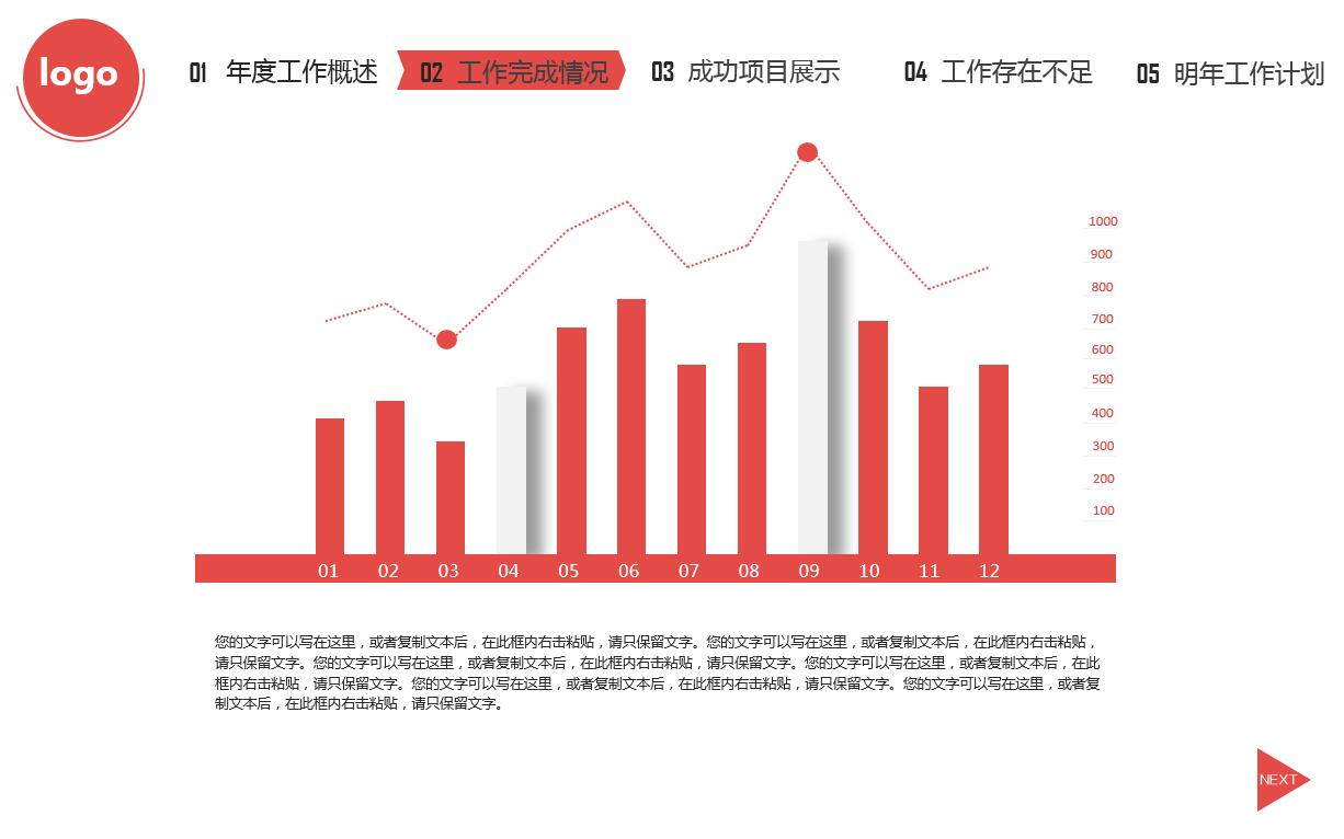 精美简约大气商务工作总结ppt模板