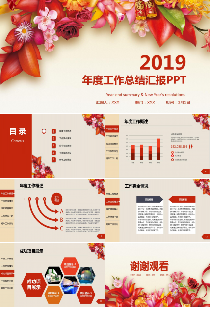 精美大气新年主题商务通用ppt模板
