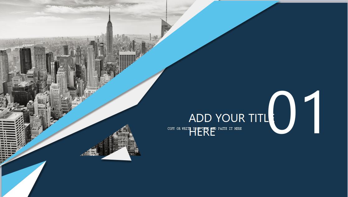 蓝色精美时尚英文清新工作汇报PPT模板