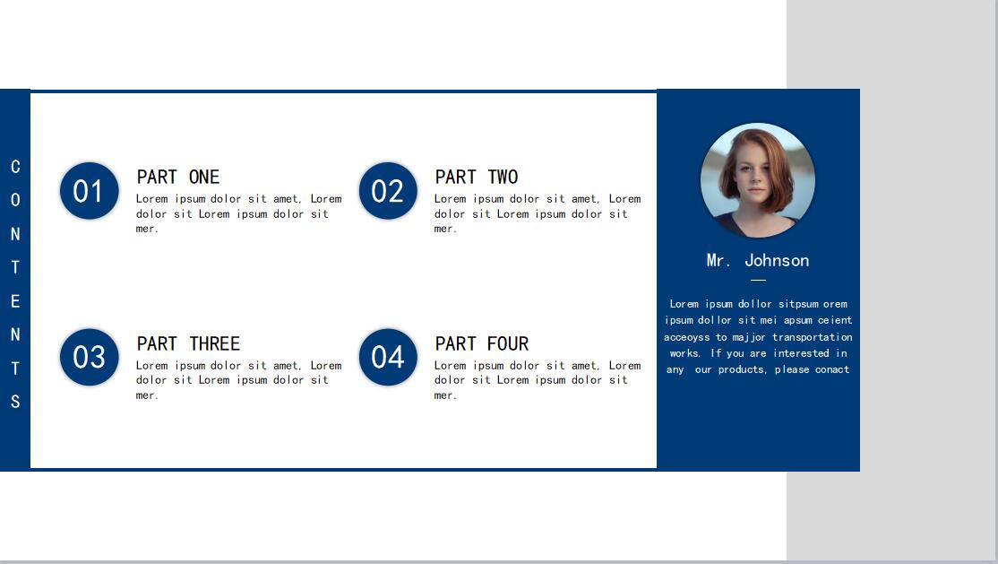 蓝色英文简约风景通用PPT模板