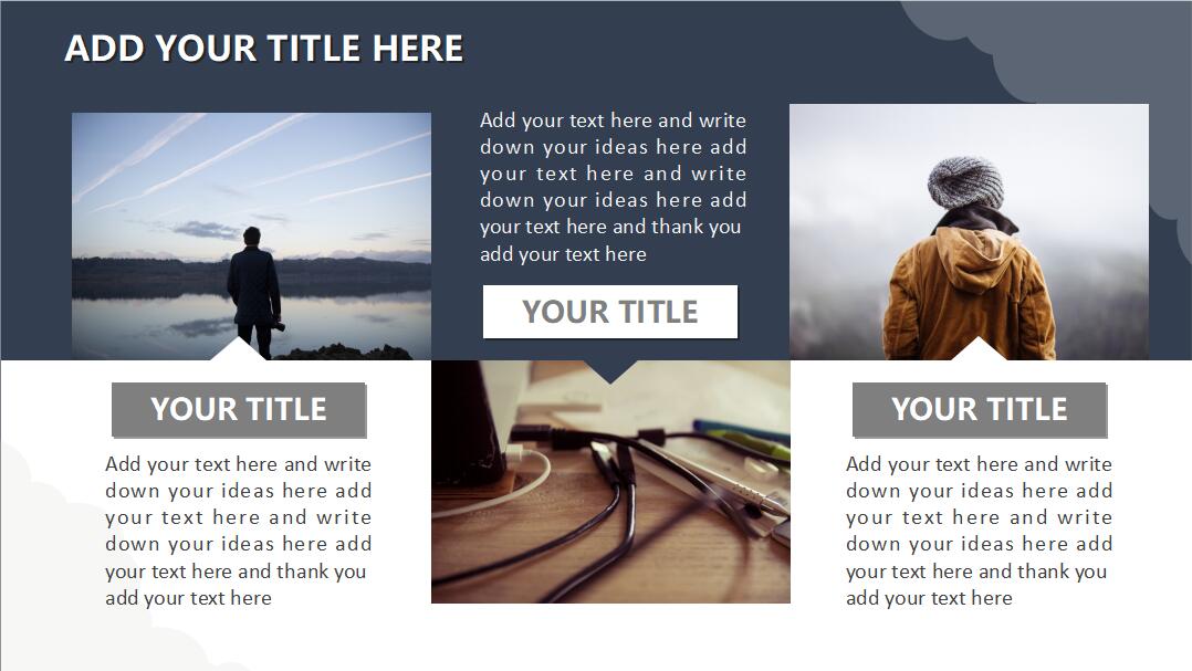 英文简约云朵动态通用PPT模板