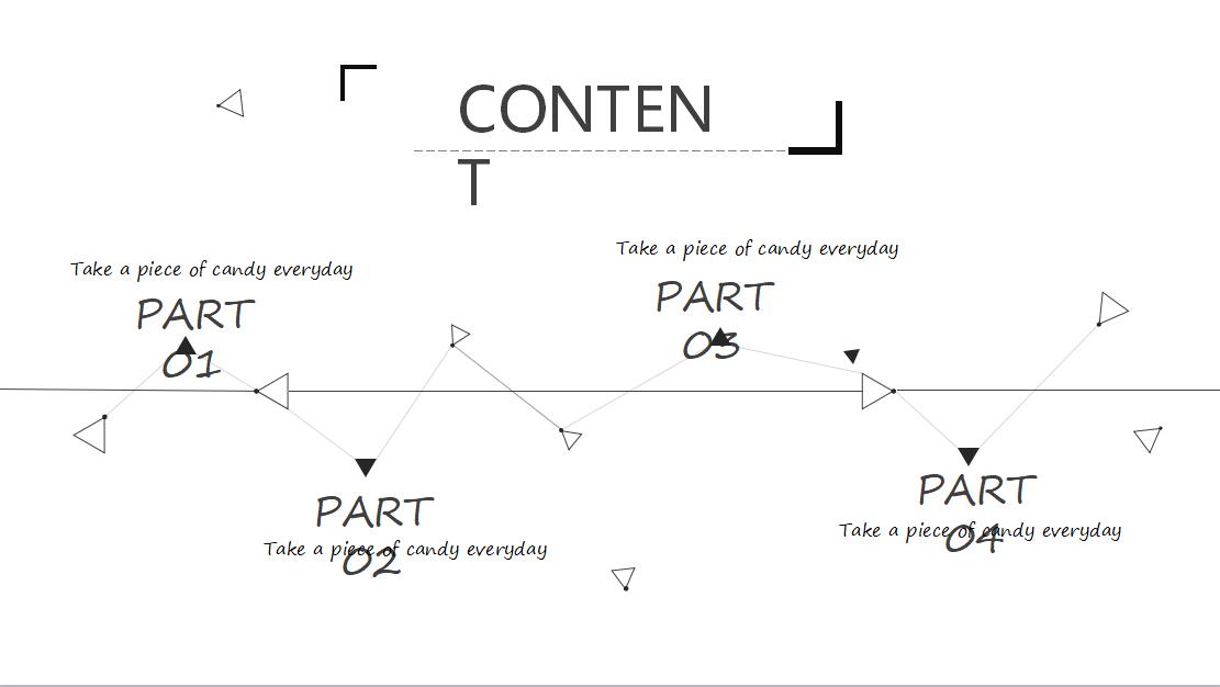 白色简约小清新极美线条通用PPT模板