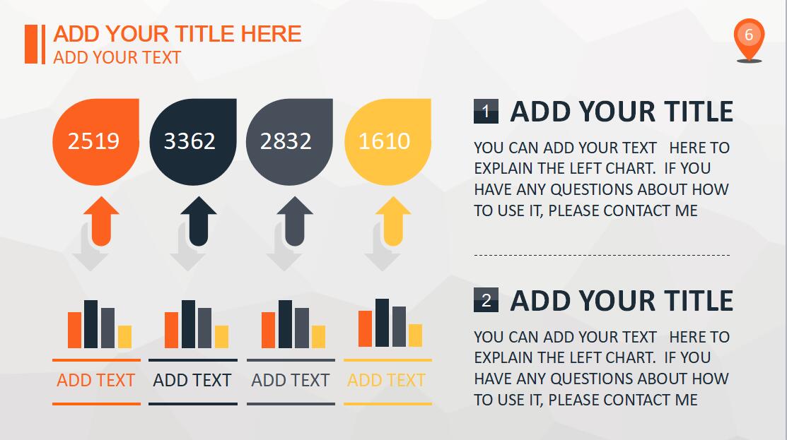 英文时尚精美图表清新商务PPT模板