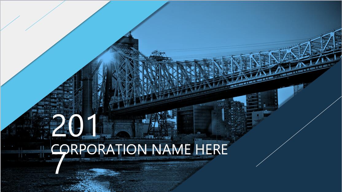 蓝色精美时尚英文清新工作汇报PPT模板