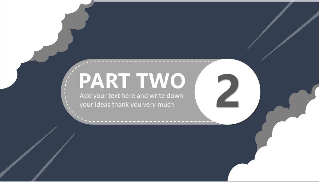 英文简约云朵动态通用PPT模板