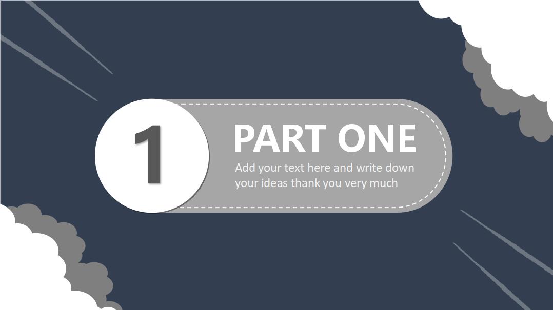 英文简约云朵动态通用PPT模板