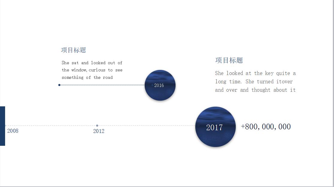 蓝色小清新文艺望月唯美通用PPT模板