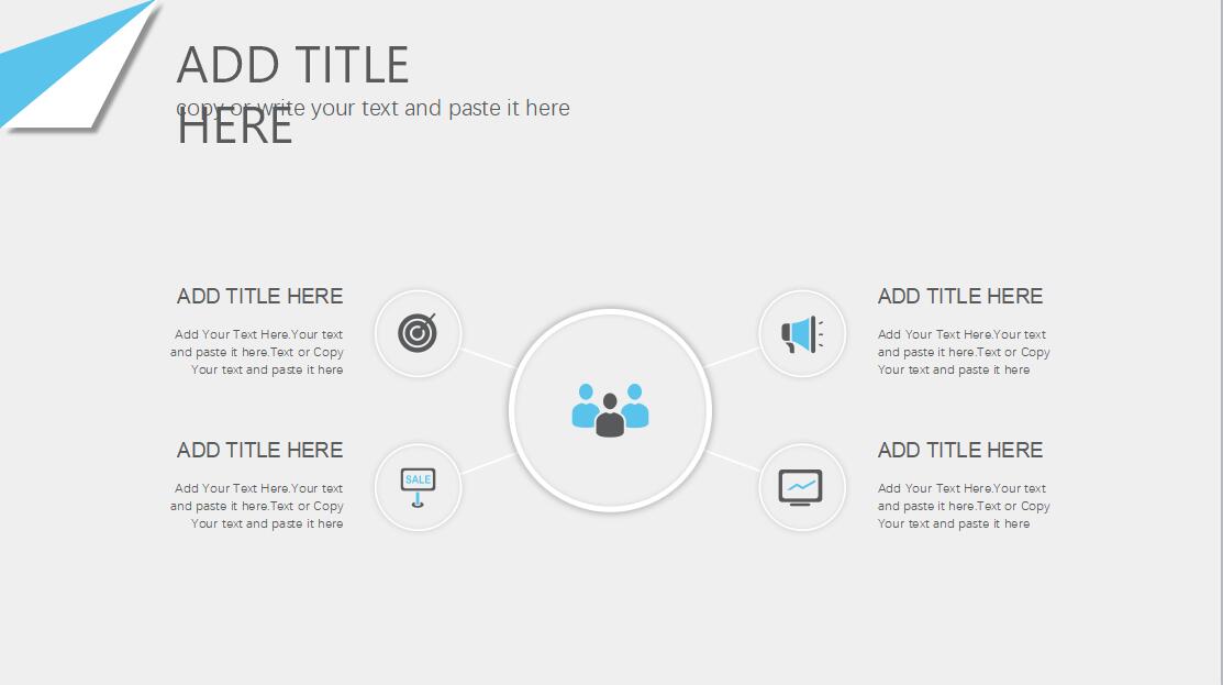 蓝色精美时尚英文清新工作汇报PPT模板