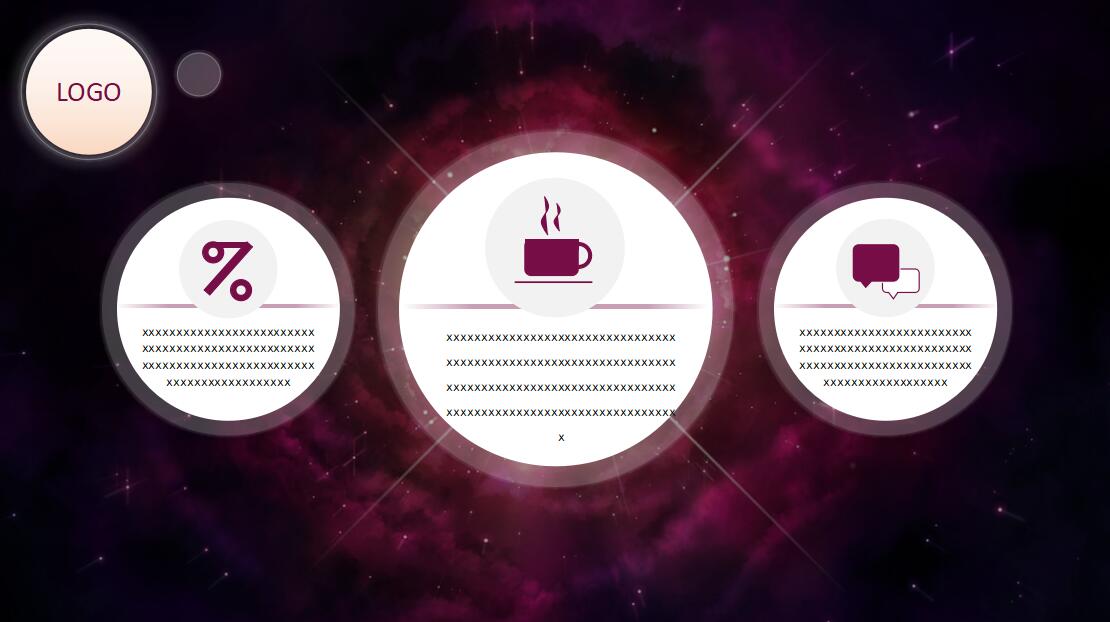 紫色梦幻星空ios简约风格PPT模板