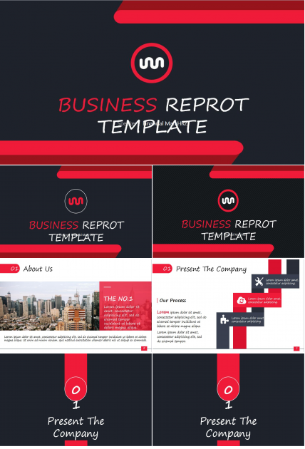 黑红简约大气时尚商务报告PPT模板