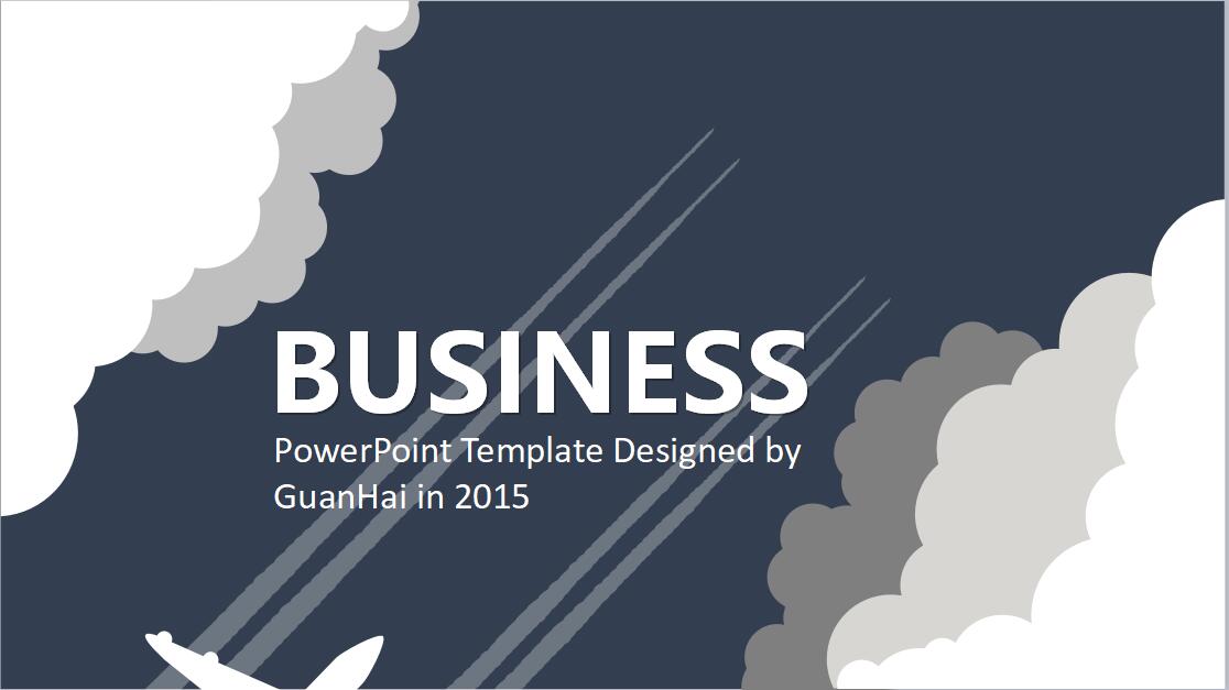 英文简约云朵动态通用PPT模板