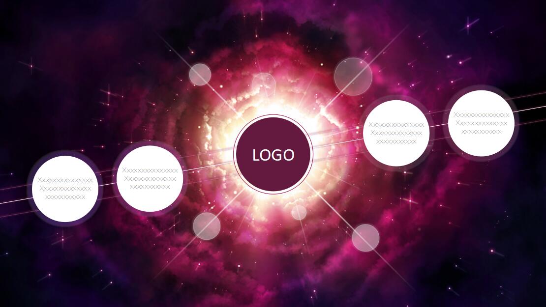 紫色梦幻星空ios简约风格PPT模板