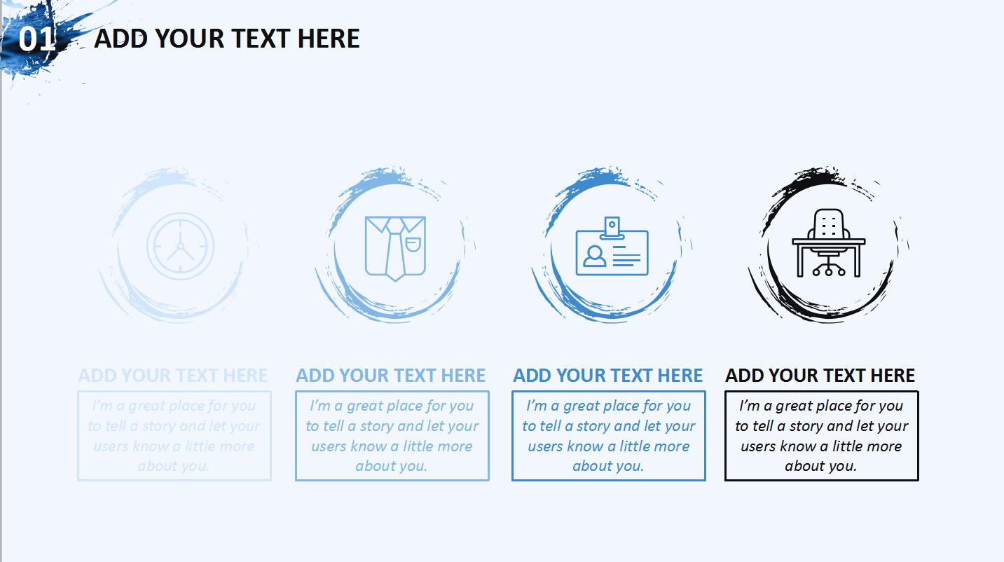 蓝色时尚水彩商务企业宣传项目展示ppt模板