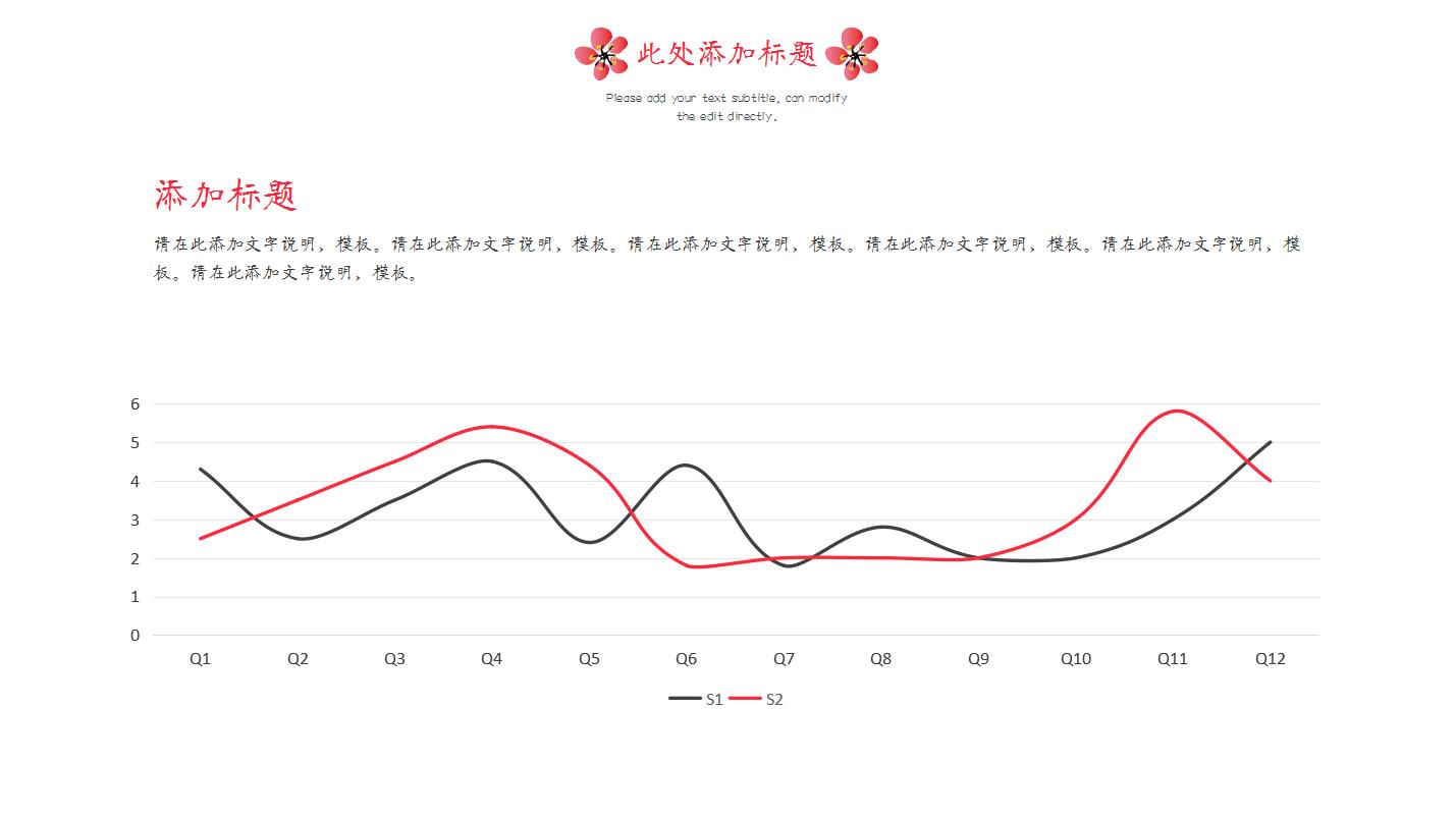 红白中国风简洁商务工作总结汇报ppt模板