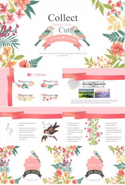 小清新创意手绘工作总结汇报ppt模板