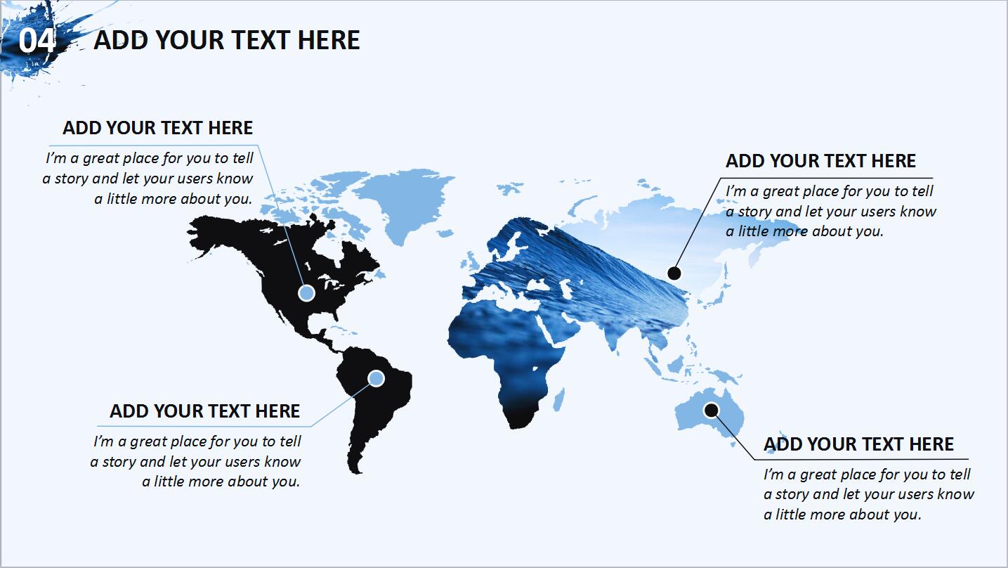 蓝色时尚水彩商务企业宣传项目展示ppt模板