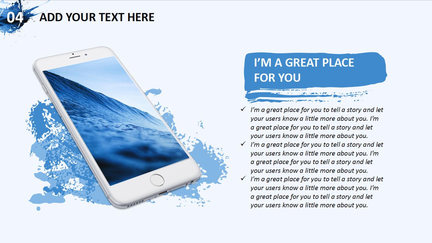 蓝色时尚水彩商务企业宣传项目展示ppt模板