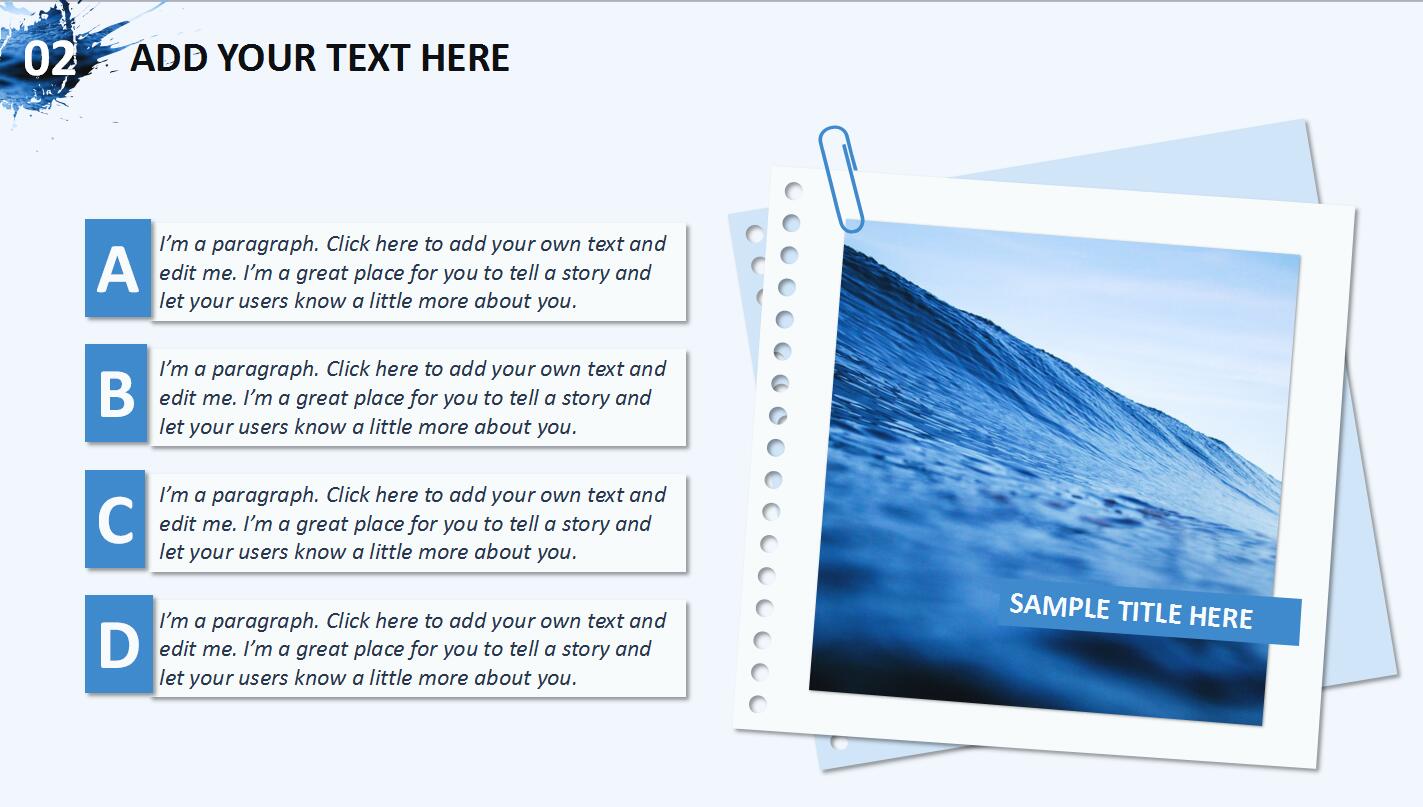 蓝色时尚水彩商务企业宣传项目展示ppt模板