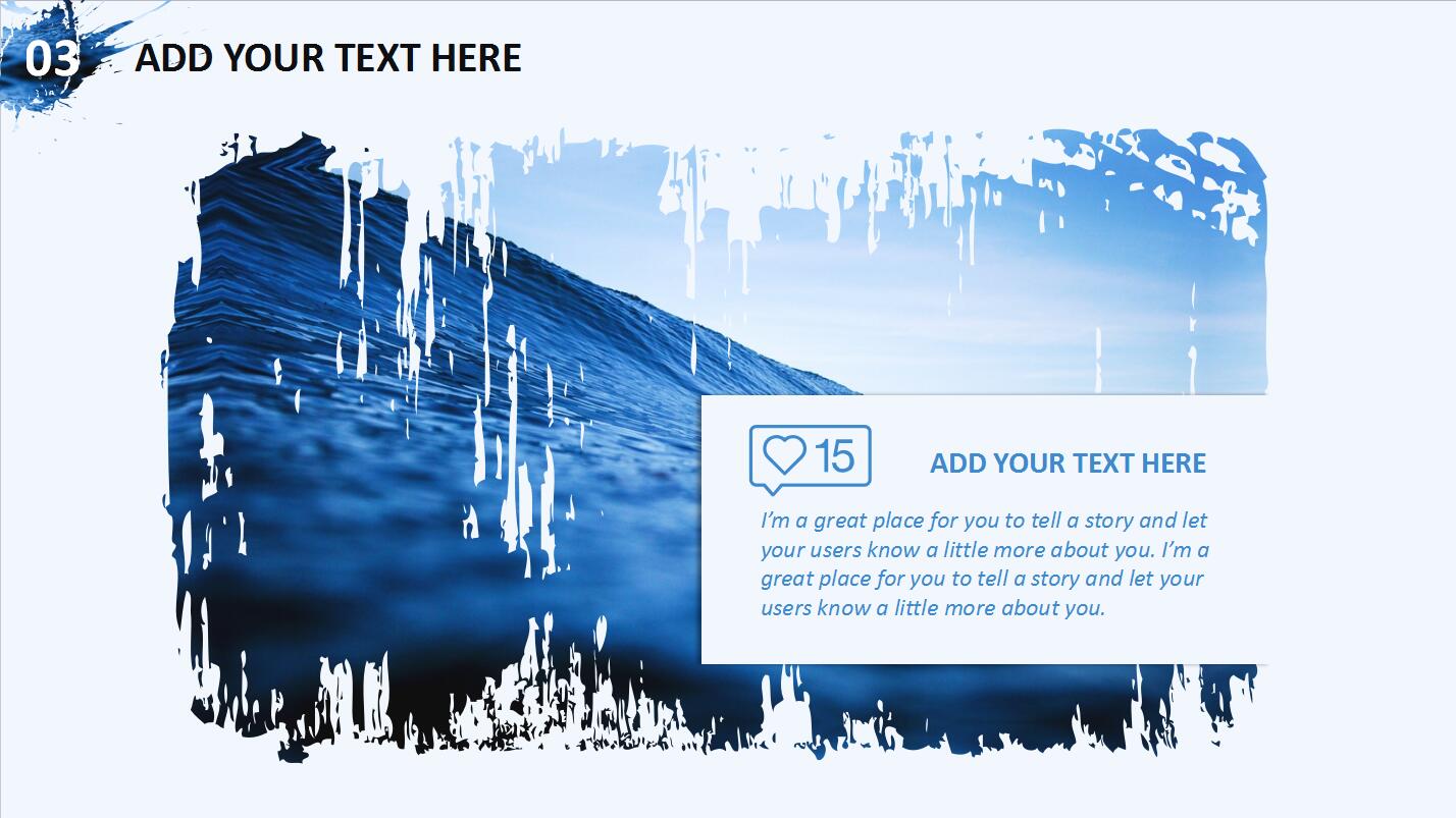 蓝色时尚水彩商务企业宣传项目展示ppt模板