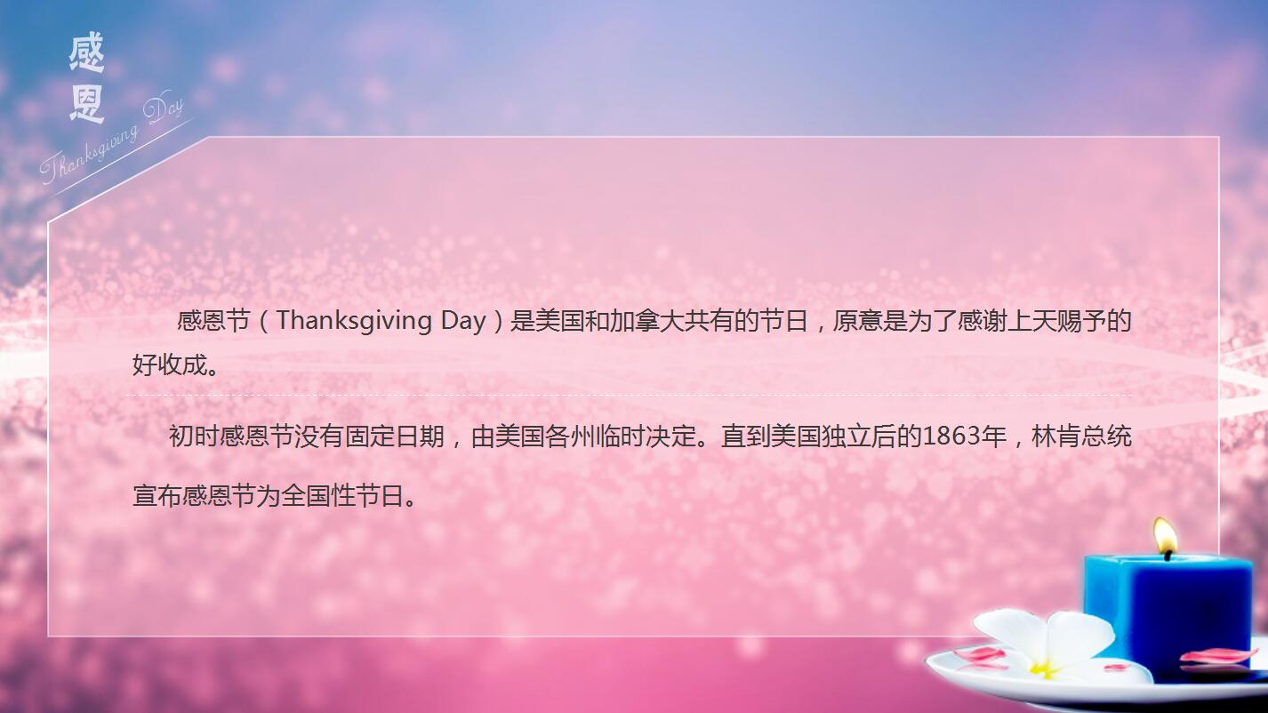 粉色精美感恩节活动策划主题班会ppt模板