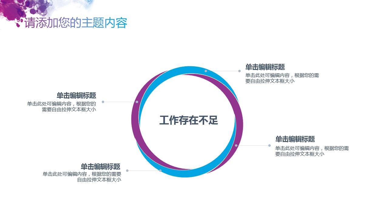 紫色水彩泼墨创意通用汇报ppt模板