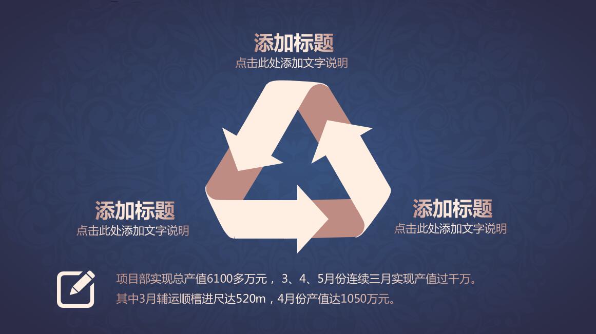 蓝色经典花纹商务通用ppt模板