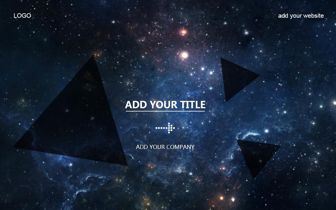 深蓝色星空简约大气商务通用总结ppt模板