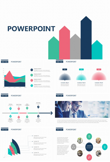 简洁大气时尚现代商务通用ppt模板