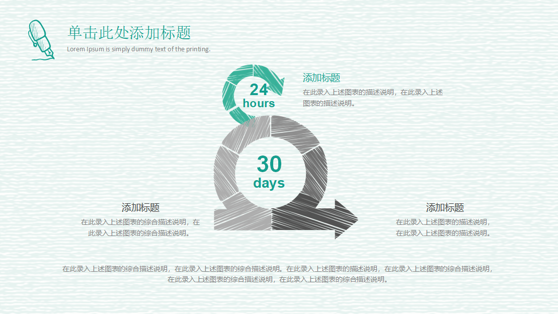 绿色手绘简约商务工作汇报ppt模板