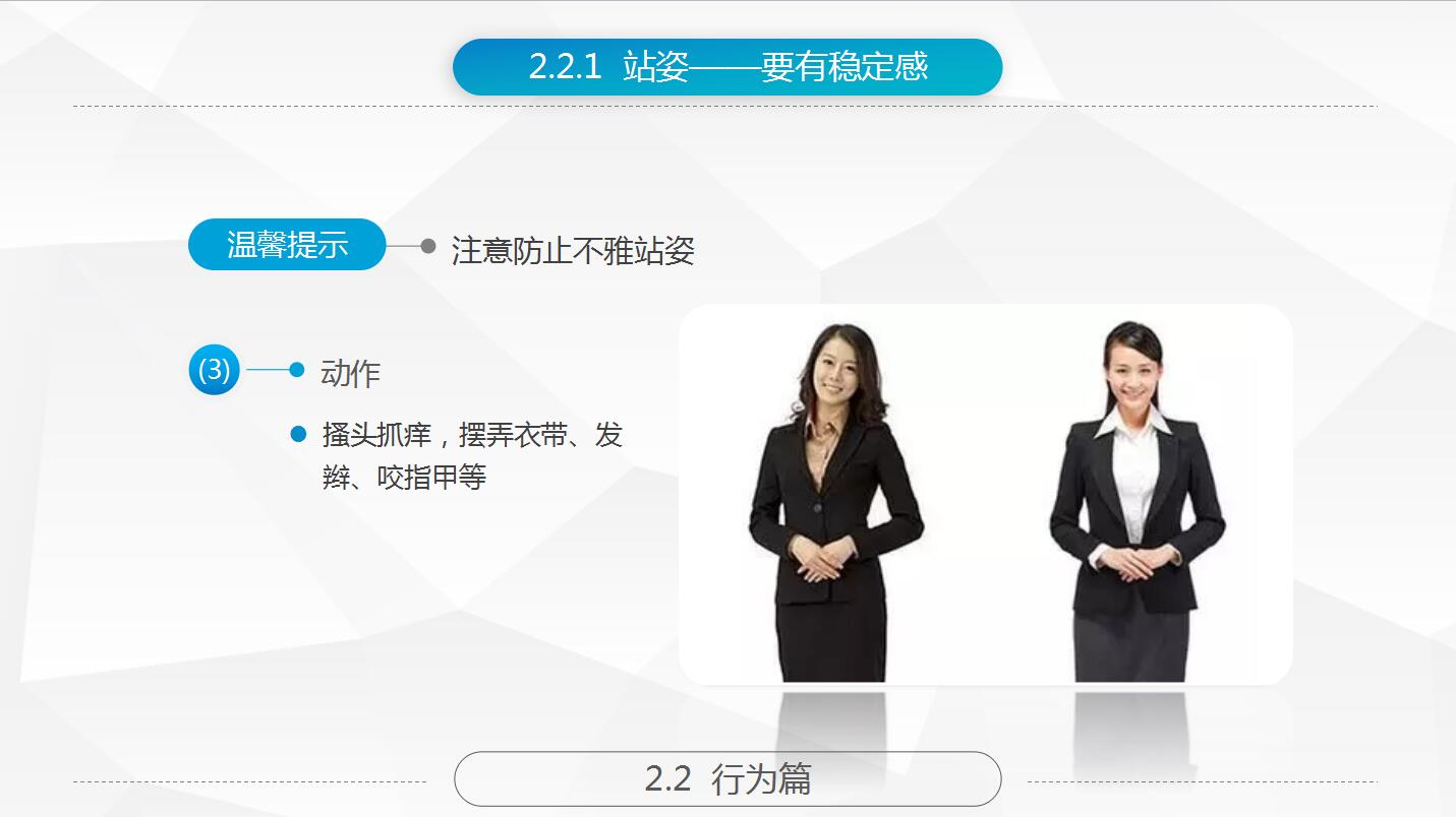 蓝色精美商务礼仪培训ppt模板