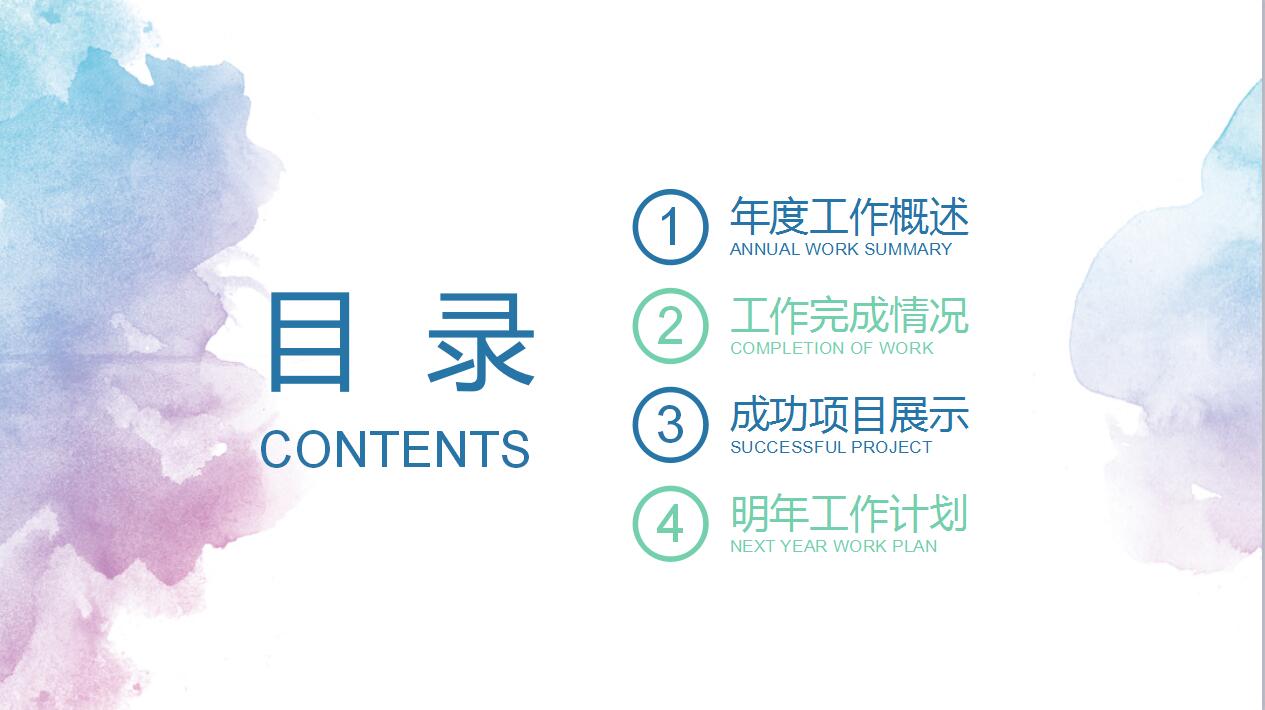 淡雅水彩风大学生职业生涯规划书ppt模板
