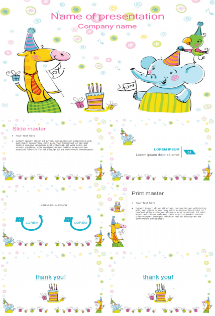 精美卡通英文幼儿园活动ppt模板