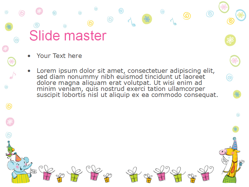 精美卡通英文幼儿园活动ppt模板