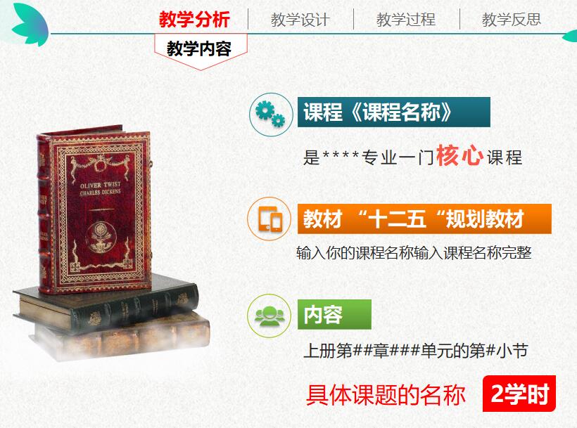 清新简约时尚信息化教学设计PPT模板