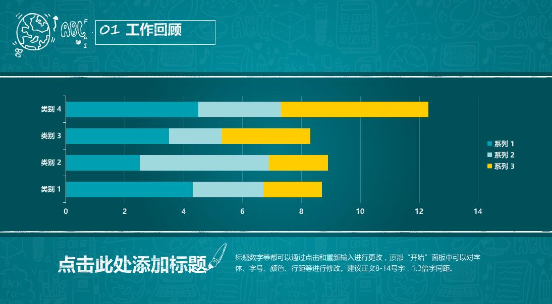 蓝色简约清新教学汇报PPT模板