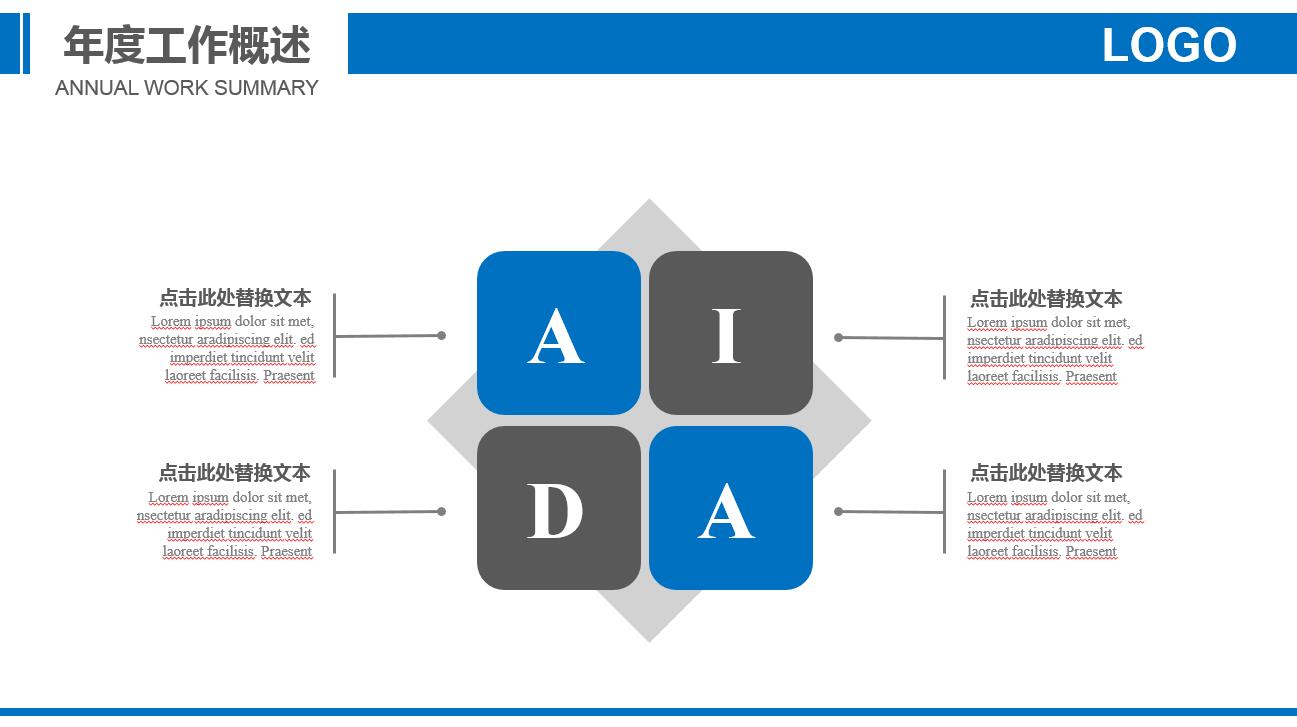 蓝色简洁精美商务风建筑ppt模板