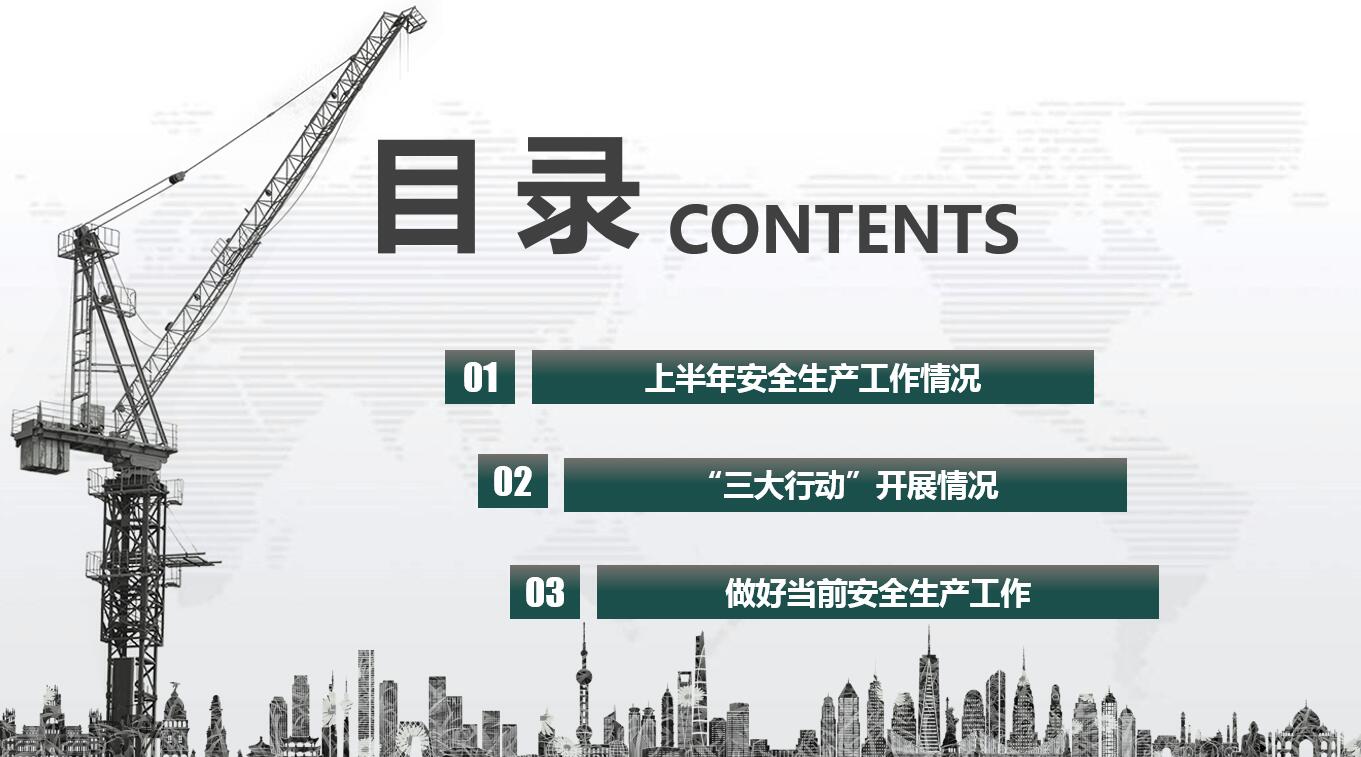 绿色简约商务风建筑创意ppt模板