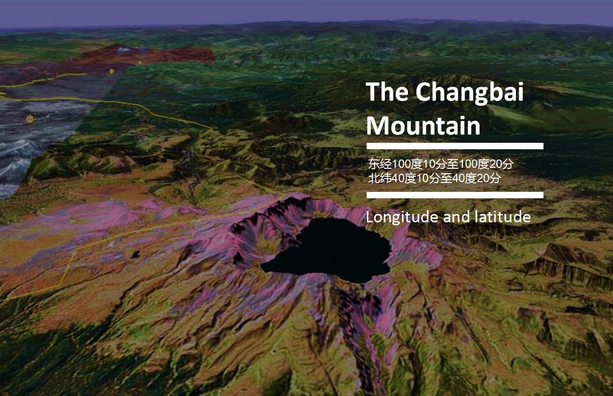 清新简洁大气长白山风景ppt模板